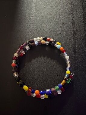 Handmade Multicolor Glass Bead Wrap Bracelet